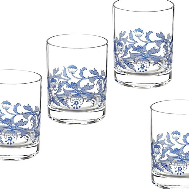 Spode Blue Italian Double Old Fashioned Glasses - Set of 4
