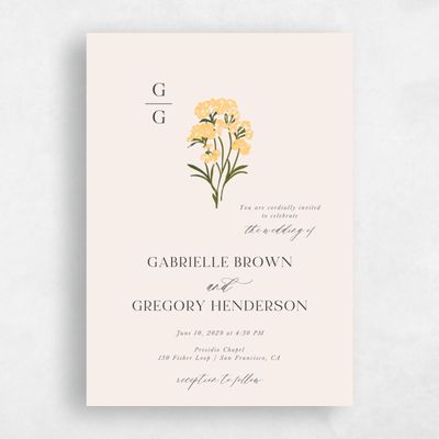 Honey, Beige Wedding Invitation - Nelia Classic