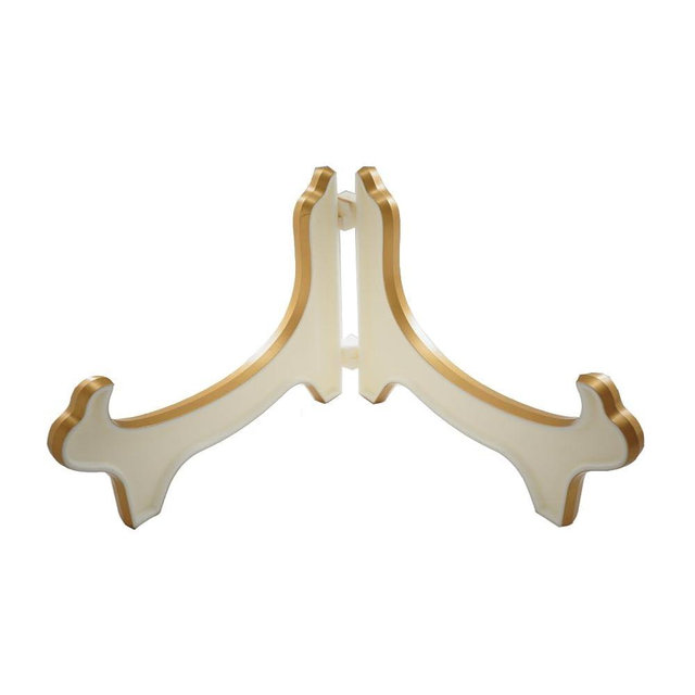 Artliving Display Stand Easel Bowl Stands for Display Large Deep Bowls, Platters and Deep Dishes White Gold