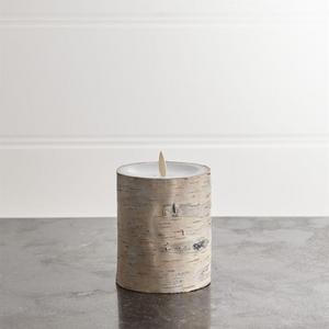 White Birch 3x4 Flameless Pillar Candle