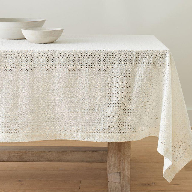 Monique Lhuillier Eyelet Organic Cotton Tablecloth