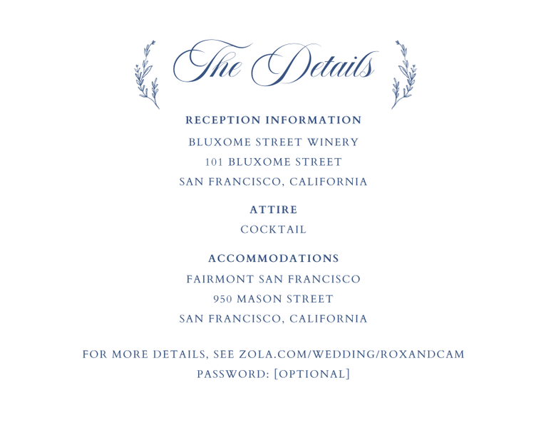 Eleanora | Dusty Cobalt | Zola Wedding Enclosure Cards