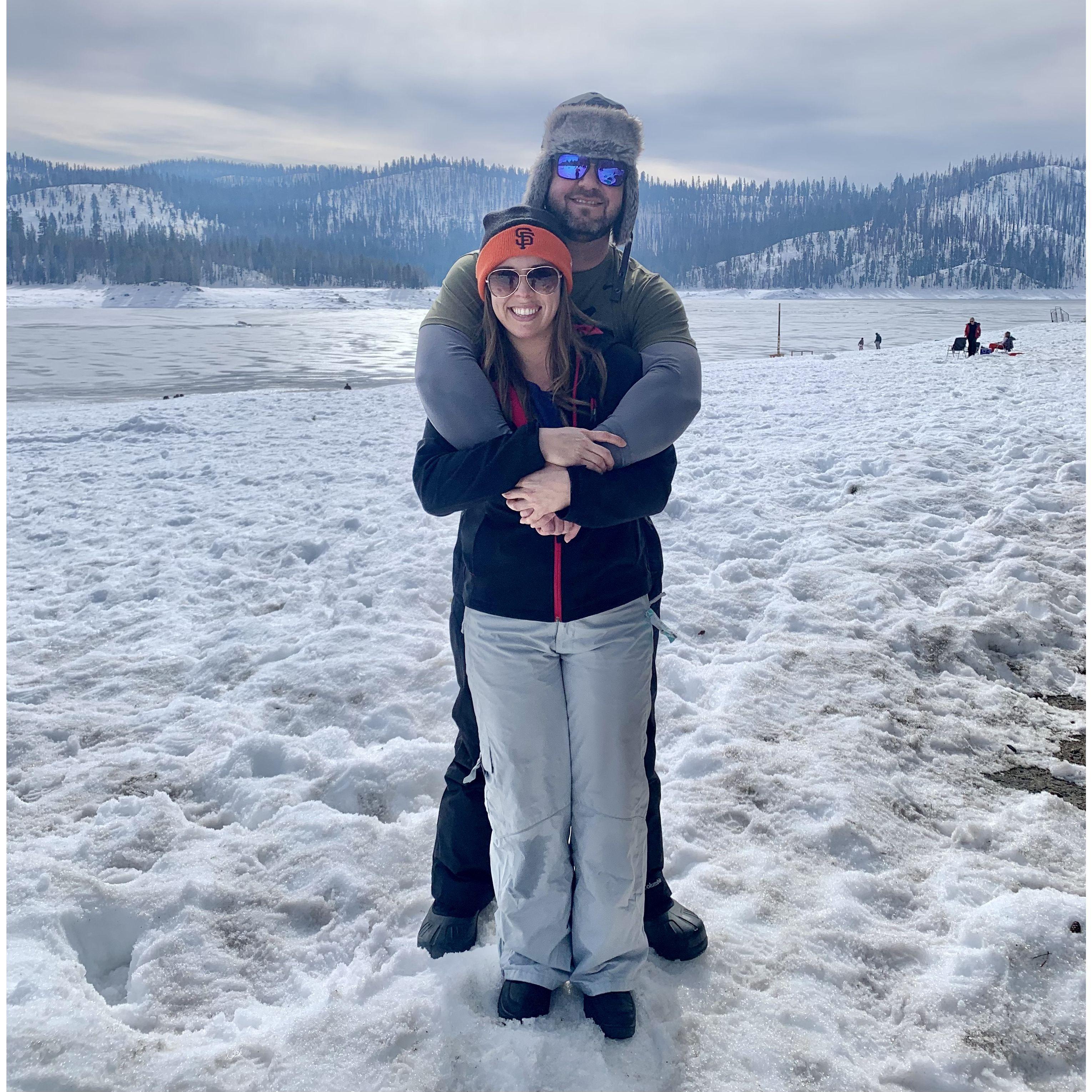 Huntington Lake in the snow