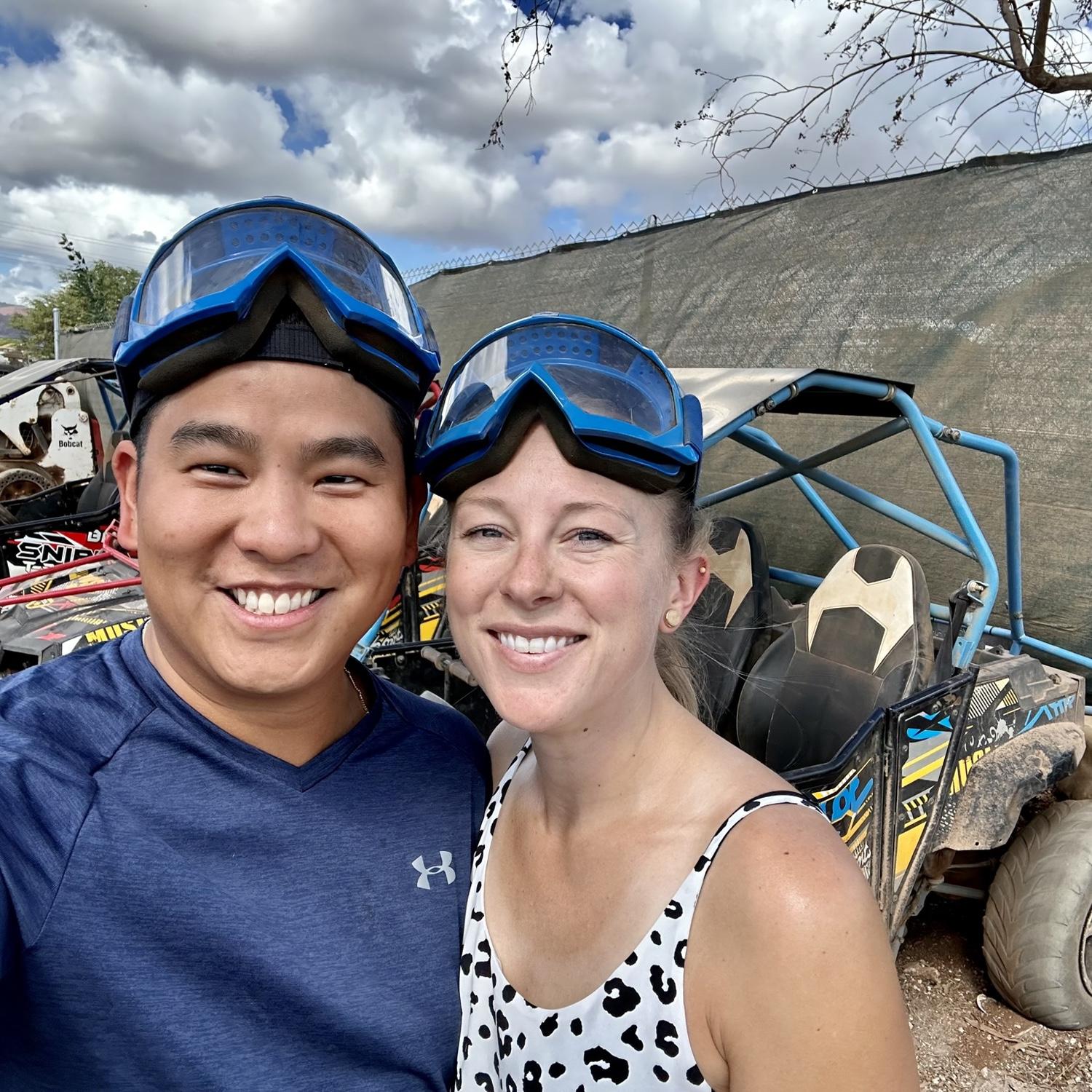 ATVing! We rode together but next time will each get our own. So much fun!