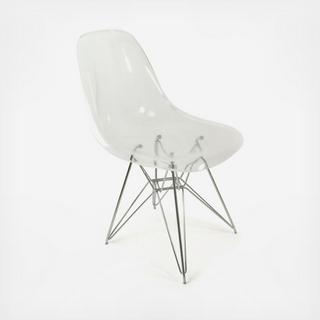 MCM Acrylic Side Chair with Chromium Plated Eiffel Base