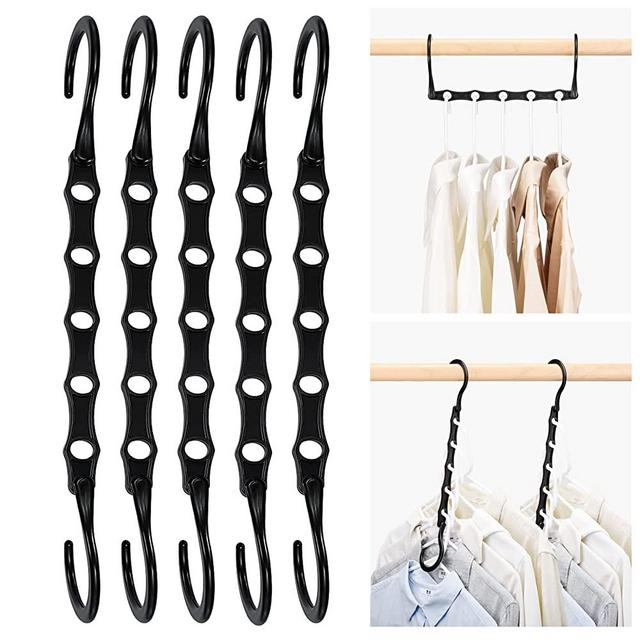HOUSE DAY Space Saving Hanger 20 Pack Sturdy Black Magic Hangers for Closet Organizers and Storage for Heavy Clothes, Dorm Room Bedroom Home RV Car Camper Organization Essentials