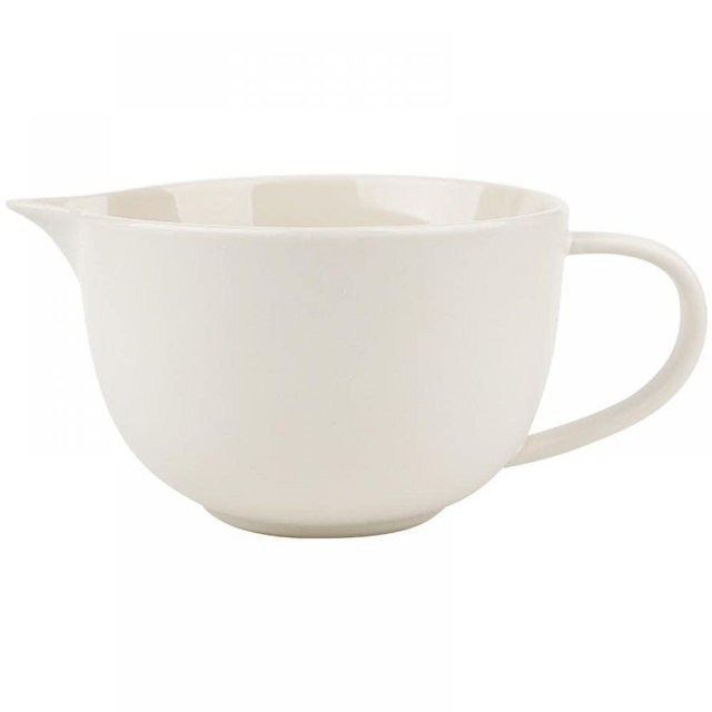 Gaolinci Simple Solid Color Kitchen Ceramic Mixing Bowl, 1 Quart Large Bowl, with Pouring Spout and Handle