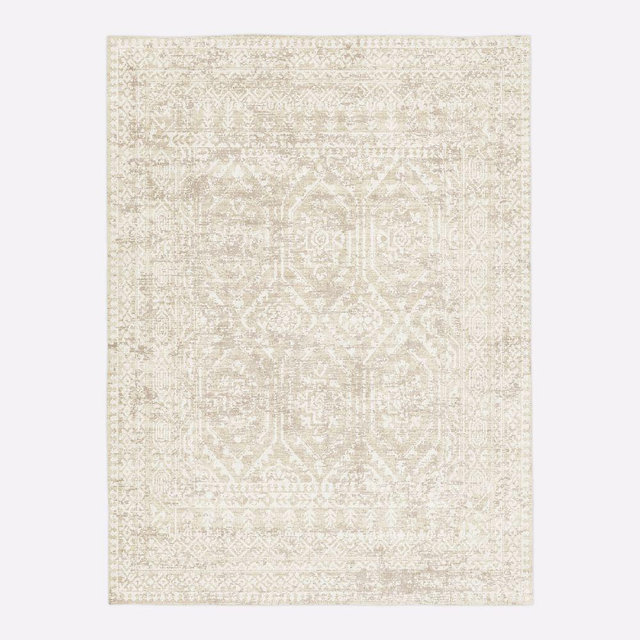 Reflected Emblem Rug, 9'x12', Alabaster