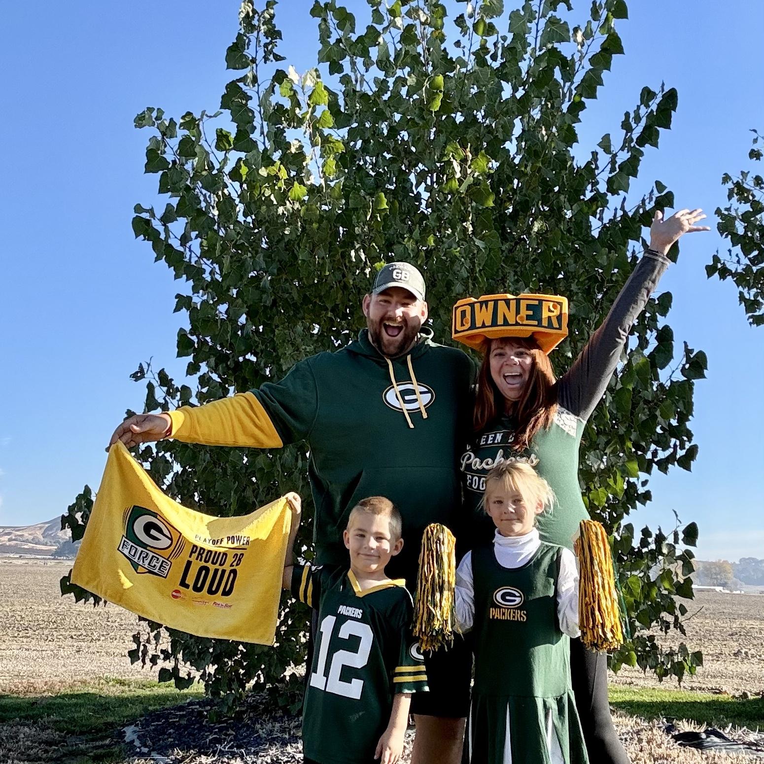 The kids love cheering Go Pack Go!