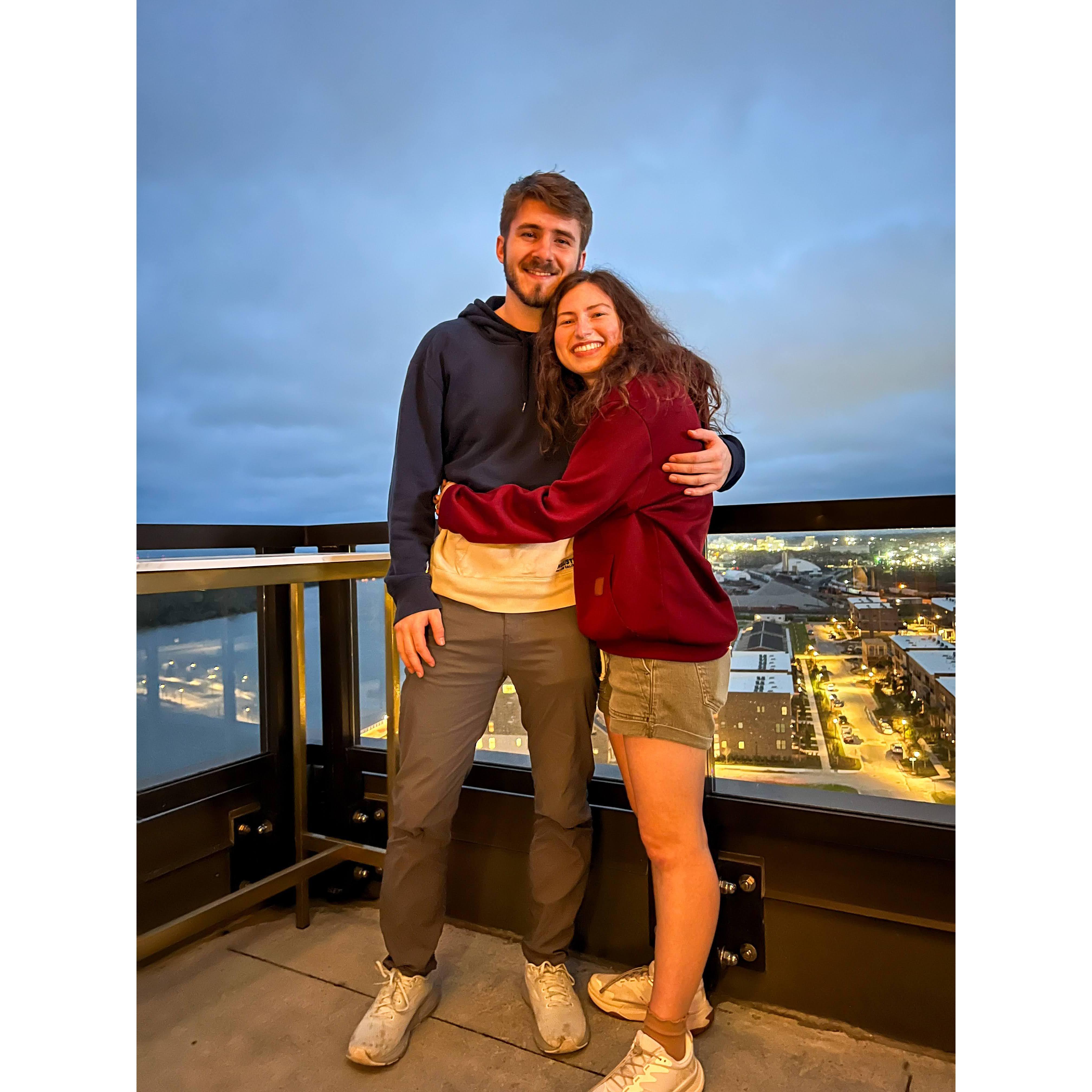 One of our first pics as bf & gf and it was WINDY in Savannah!
