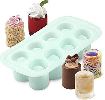 Wilton 8 Cavity Round Silicone Shot Mold, Green