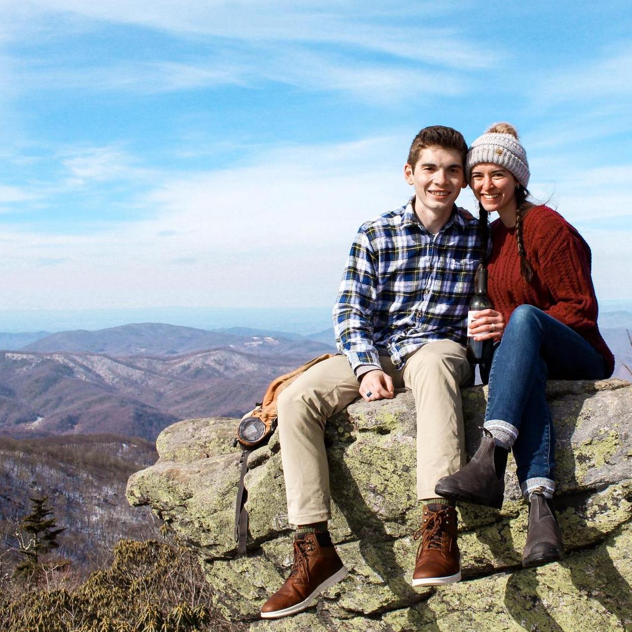 AT Trail, where we hiked in the snow with a bottle of wine