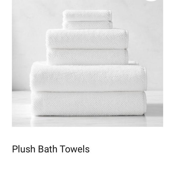 Plush Bath Towels White