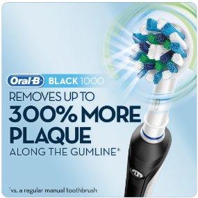 Oral-B Black Pro 1000 Power Rechargeable Electric Toothbrush Powered by Braun