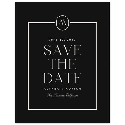 Black Wedding Digital Save the Date - Conrad Portrait