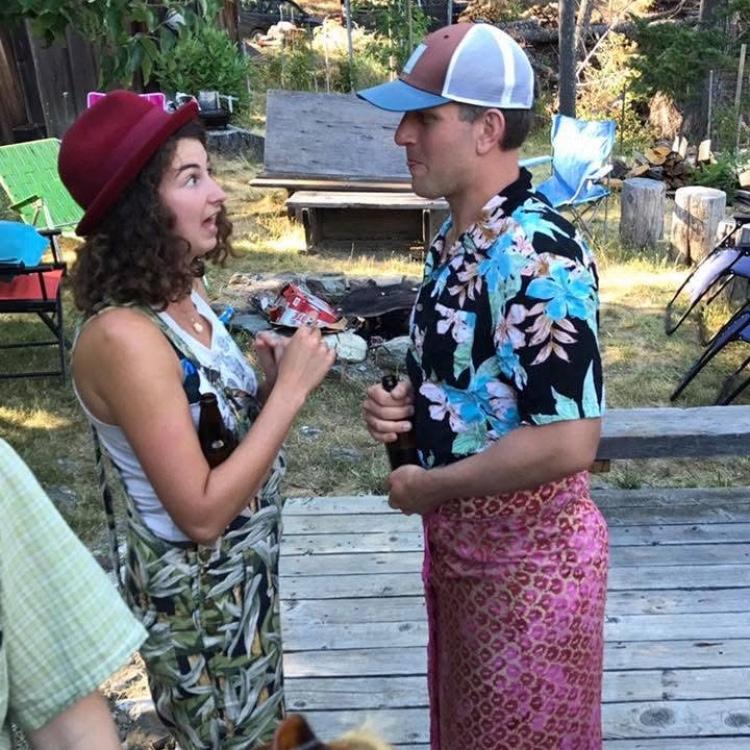 Our first photo together! At the summer gathering at Sam's cabin.