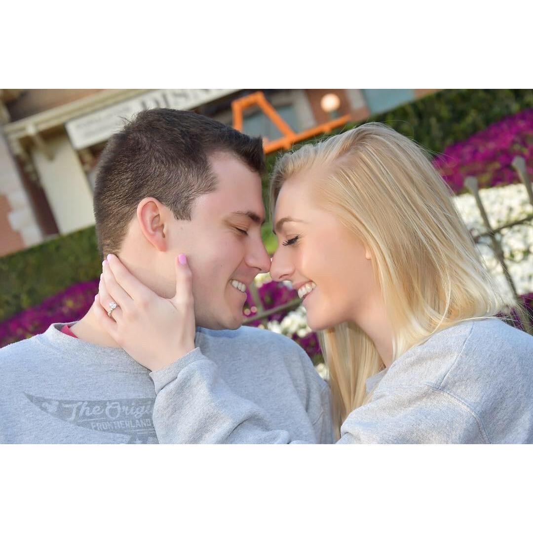 After getting engaged in Disneyland!