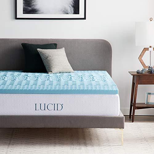 LUCID 2 Inch 5 Zone Gel Memory Foam Mattress Topper - King