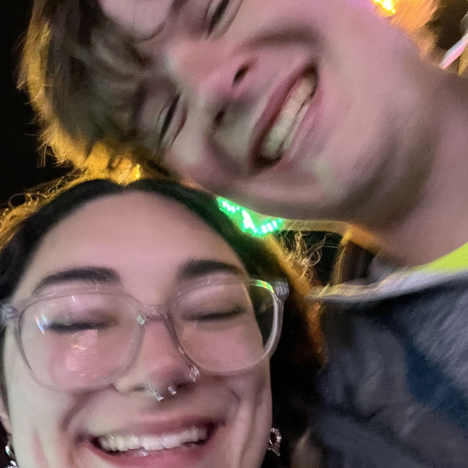 Looking at Christmas lights a week before the proposal. Looking back I genuinely think he was going to do it this night and chickened out