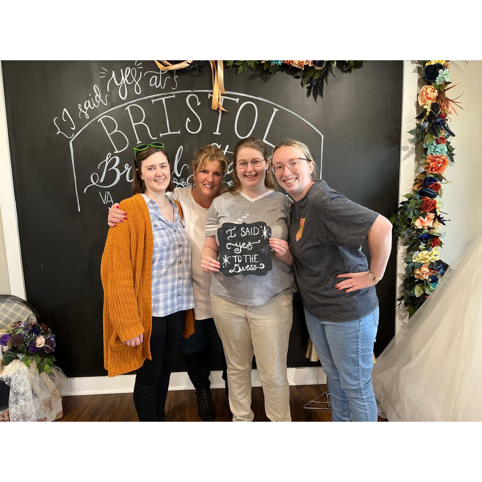 I had a blast dress shopping with Rachel, Momma McAuley (MIL), and Logan!