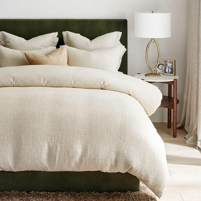 Flax Belgian Flax Linen Waffle Duvet Cover, King/Cal. King