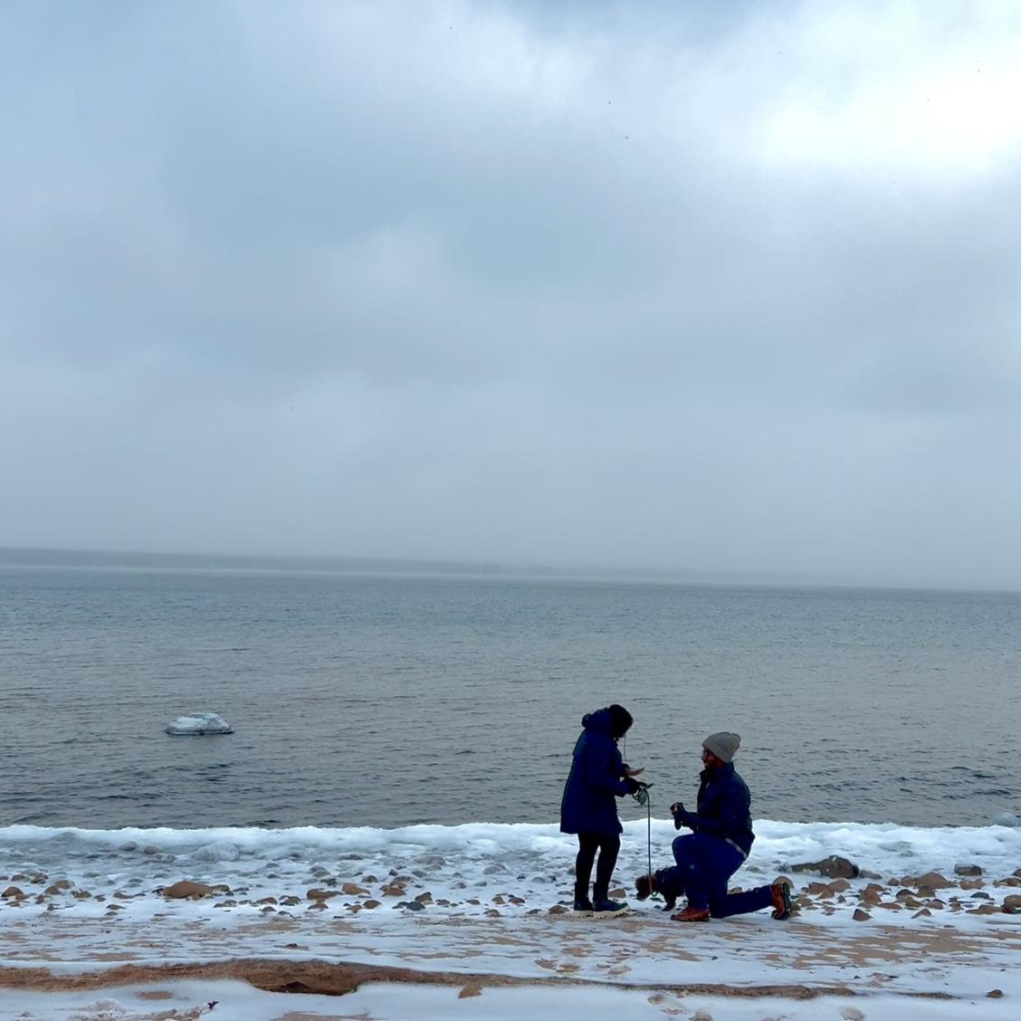 In Bayfield, WI popping the question!