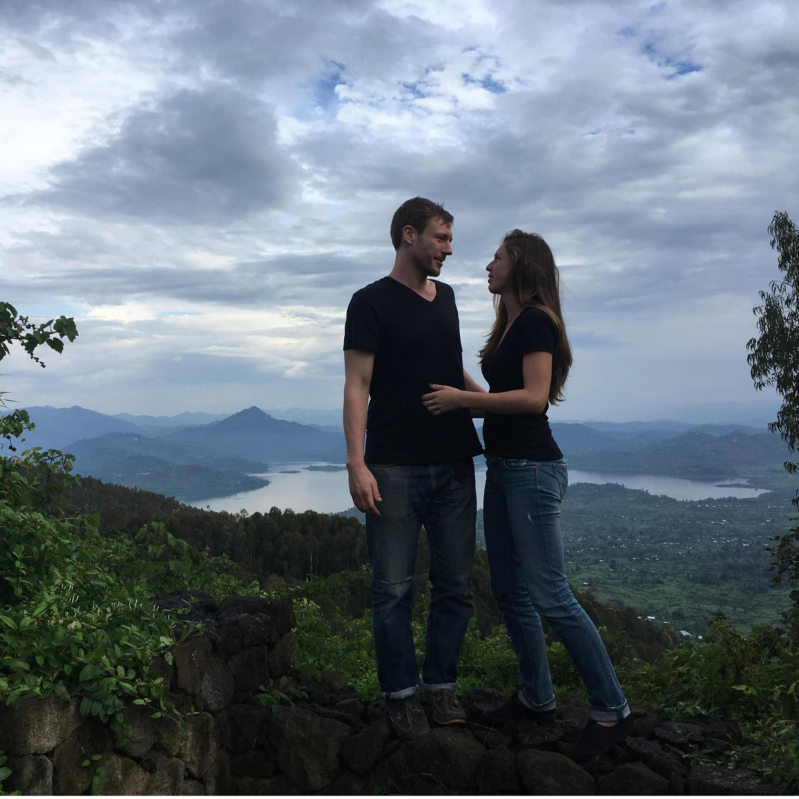 One of our favorite views of the twin lakes in Rwanda.