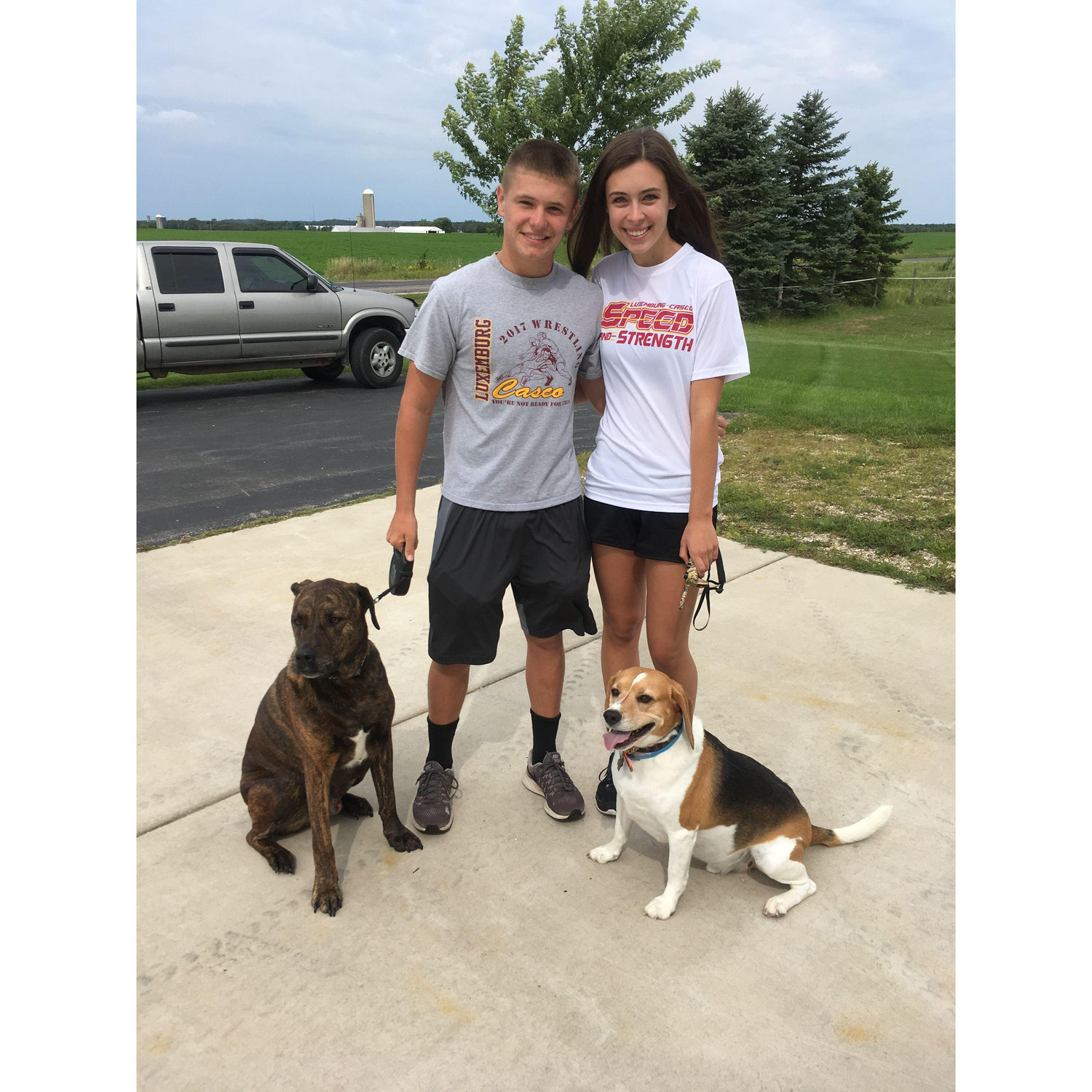 Our childhood dogs Bear and Rudy!