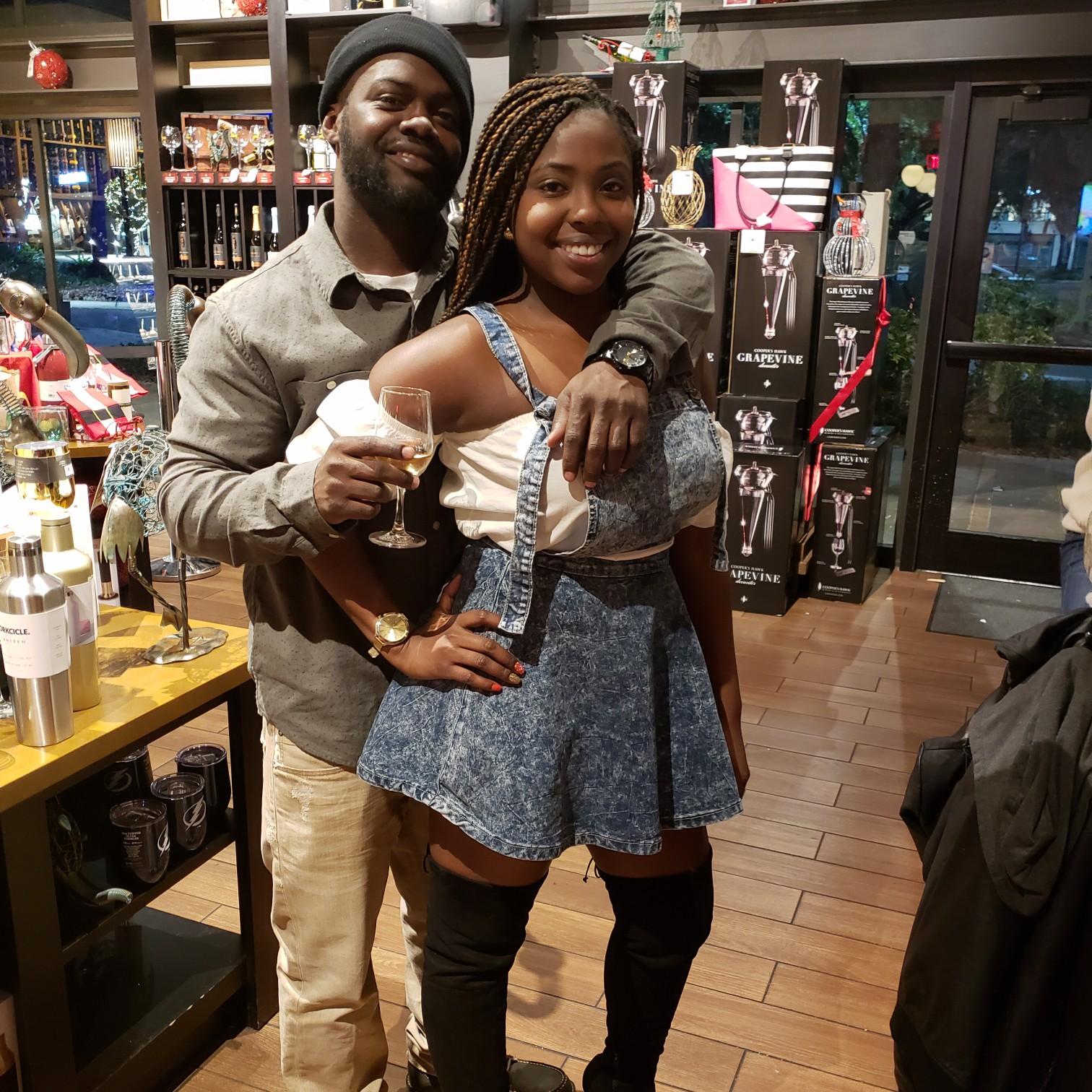 Back at Cooper's Hawk and celebrating 3 years of being together! December 2018.