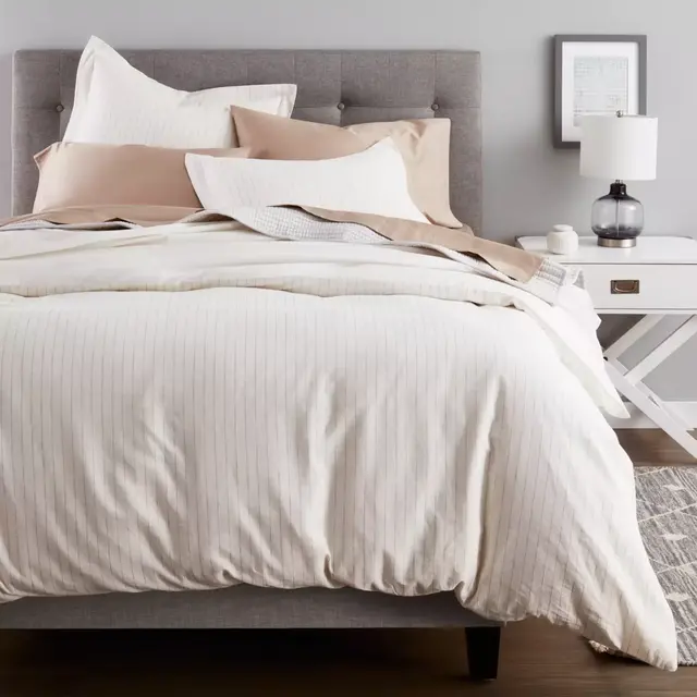 Nestwell™ Pinstripe 3-Piece King Duvet Cover Set in White/Black
