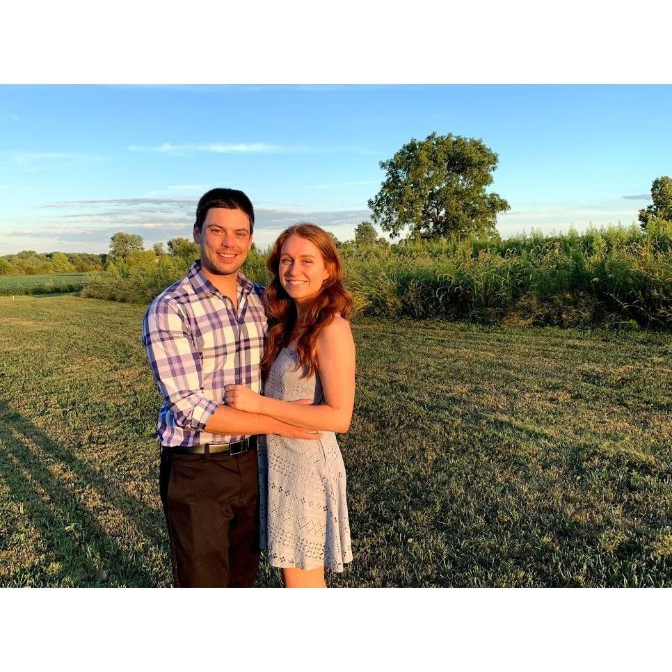 At our friend's rehearsal dinner on their farm in Pleasant. Hill, Ohio.