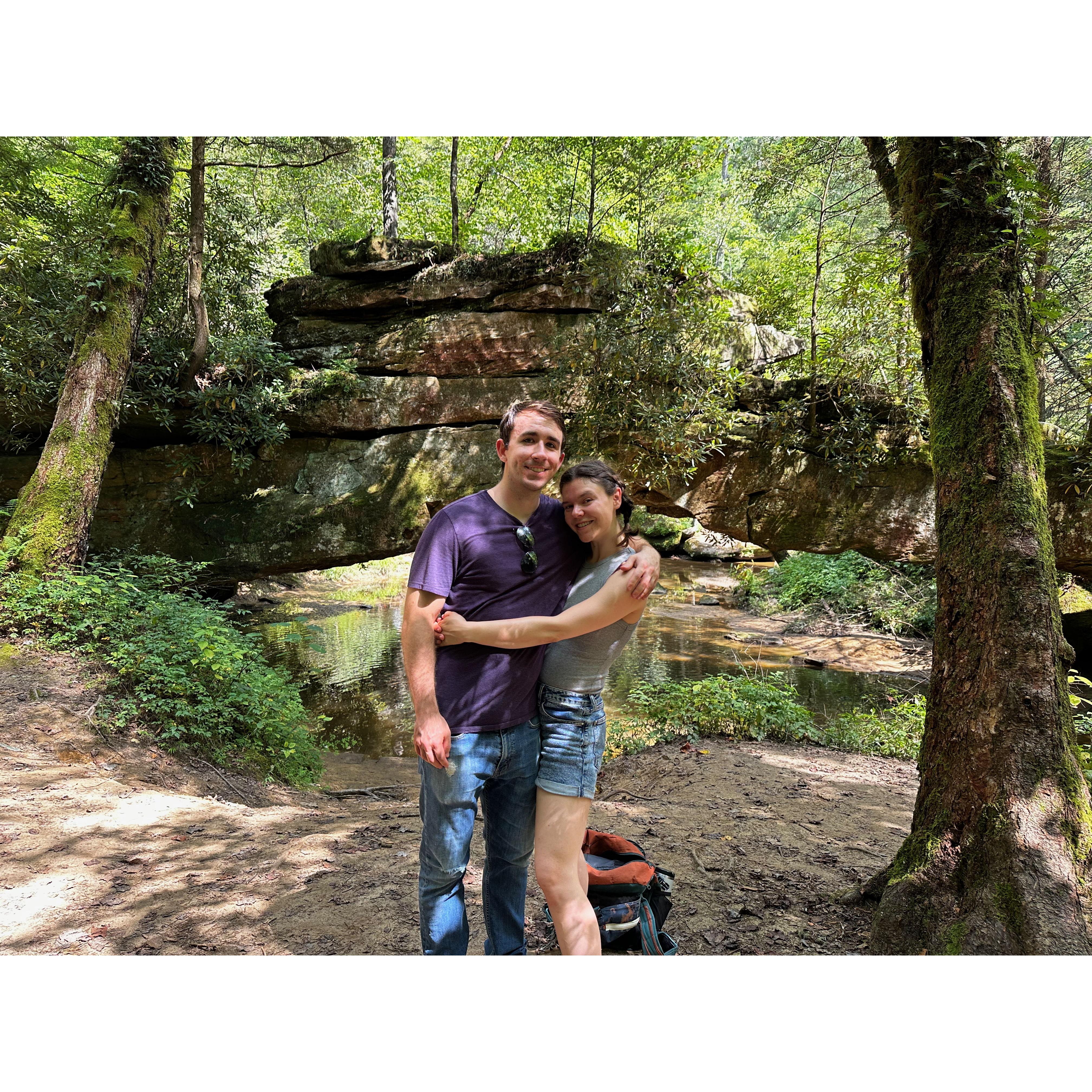 Hiking the Red River Gorge in September 2023 (our first camping trip)!