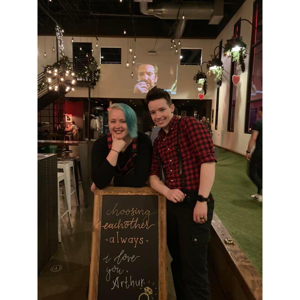 i suprised him with an engagement party post engagment. His proposal was private so not many pics from that.