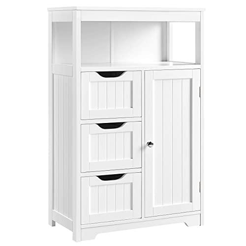 YAHEETECH Bathroom Floor Cabinet, Free Standing Wooden Storage Organizer Multiple Tiers Storage Living Room Cabinet