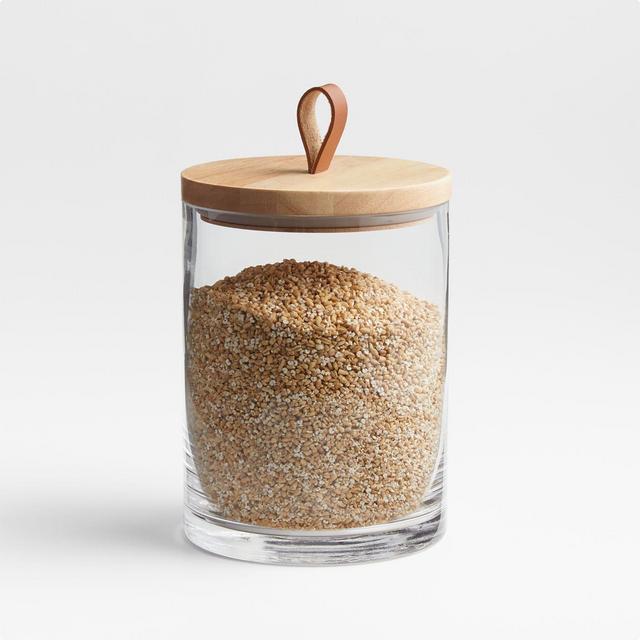 Tomos Medium Glass Canister with Wood Lid