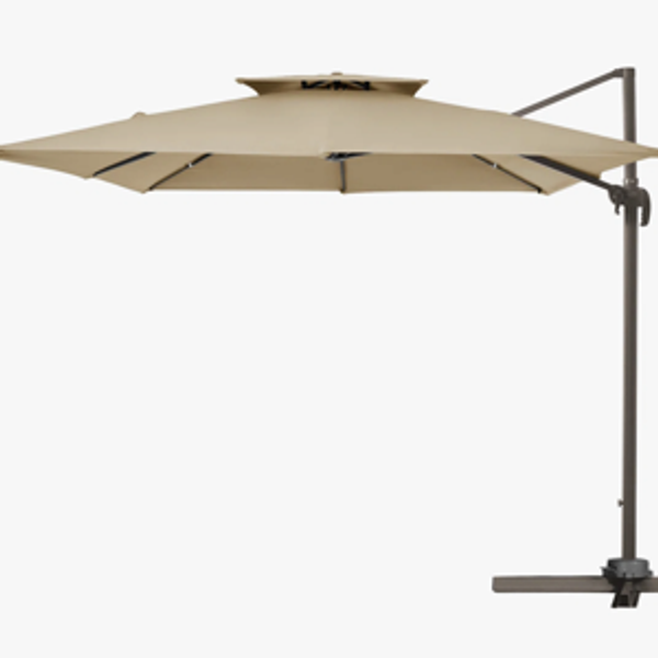 Pulk 132'' Square Cantilever Umbrella with Cover - Beige