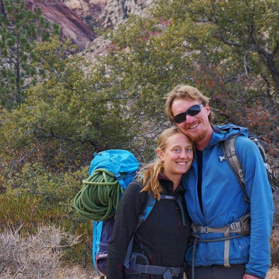 Post climb in Red Rocks, a favorite destination of ours, from where we've watched many a sunset over Vegas.