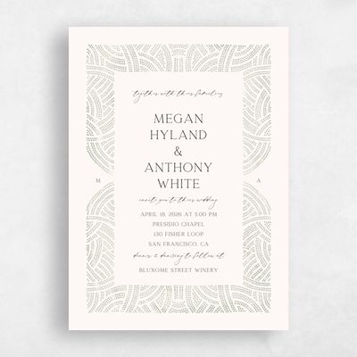 Olive Sage, Green Wedding Invitation - Belmont Portrait