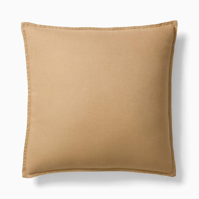 European Flax Linen Pillow Cover, 20x20, Camel