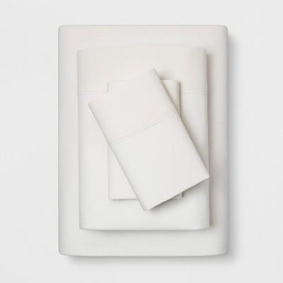 King 300 Thread Count Solid Organic Sheet Set Cream - Threshold™