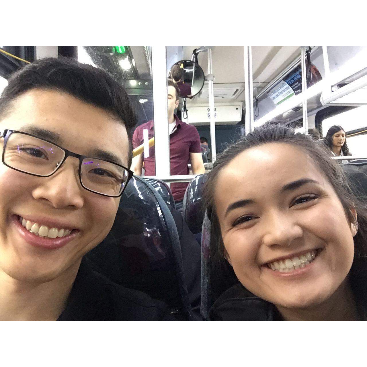 One of our many bus rides together
