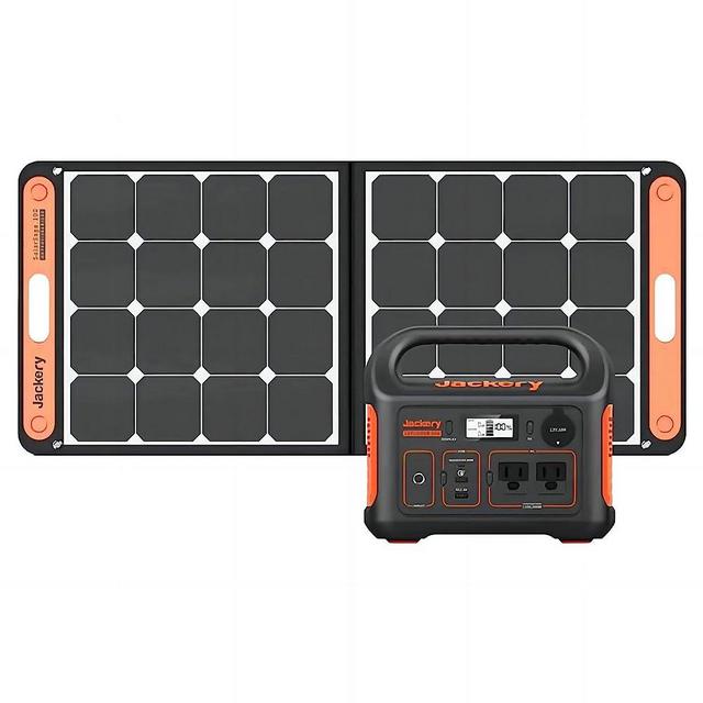 Jackery Solar Generator 300, 293Wh Backup Lithium Battery with 1XSolar Panel SolarSaga 100W, 110V/300W Pure Sine Wave AC Outlet for RV Outdoors Camping Travel Blackout