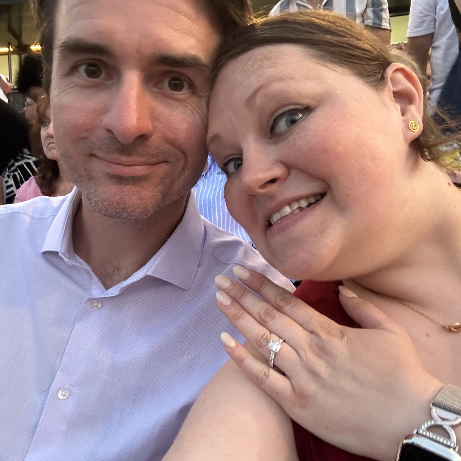 The evening of the proposal at Brigitte's bucket-list opera festival.