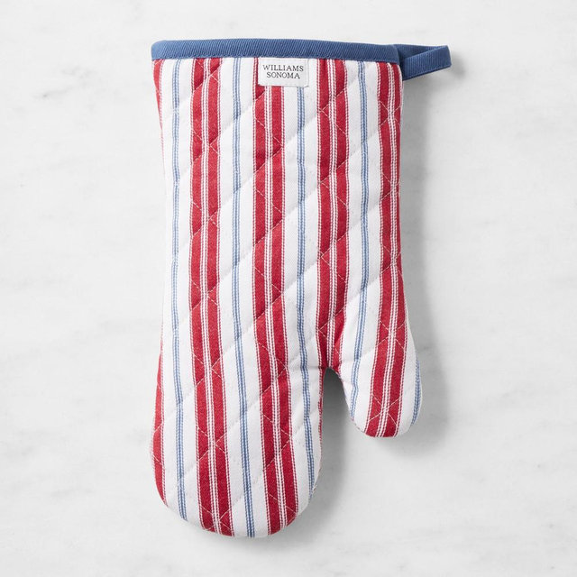 Williams Sonoma Heritage Stripe Oven Mitt, Red & Blue