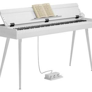 Digital Piano 88 Key Weighted Keyboard,Full-Size Desk Progressive Hammer-Action Electric Piano For Beginners, With Sheet Music Stand, Pedal,Power Adapter, Headphone Mode, Usb-Mid (Pearl White)