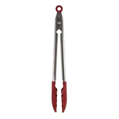 KitchenAid Stainless Steel with Silicone Tipped Tongs Red