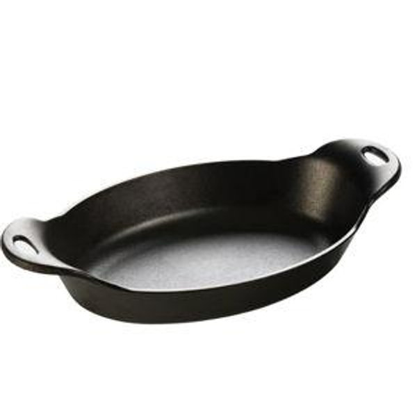 Heat-Treated 16 Ounce Oval Cast Iron Mini Server