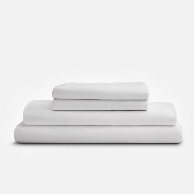 DOZ by SIJO 100% Organic Bamboo Sheet Set, Buttery Soft, Cooling for Hot Sleepers, Silky Breathable, Oeko-TEX, High GSM, 16" Deep Pockets - 4pc - 2 Pillowcases 1 Fitted Sheet 1 Top Sheet (Snow, King)
