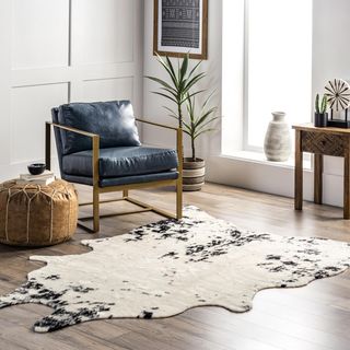 Marcia Washable Faux Cowhide Area Rug