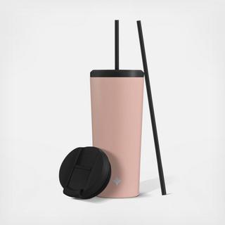 Vacuum Insulated Tumbler with Flip Lid & Straw